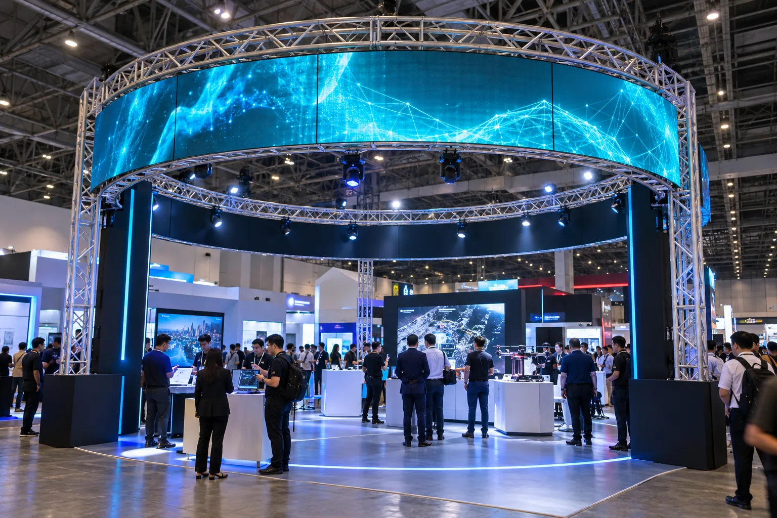 Circular LED Display Support Truss — illustrative setup