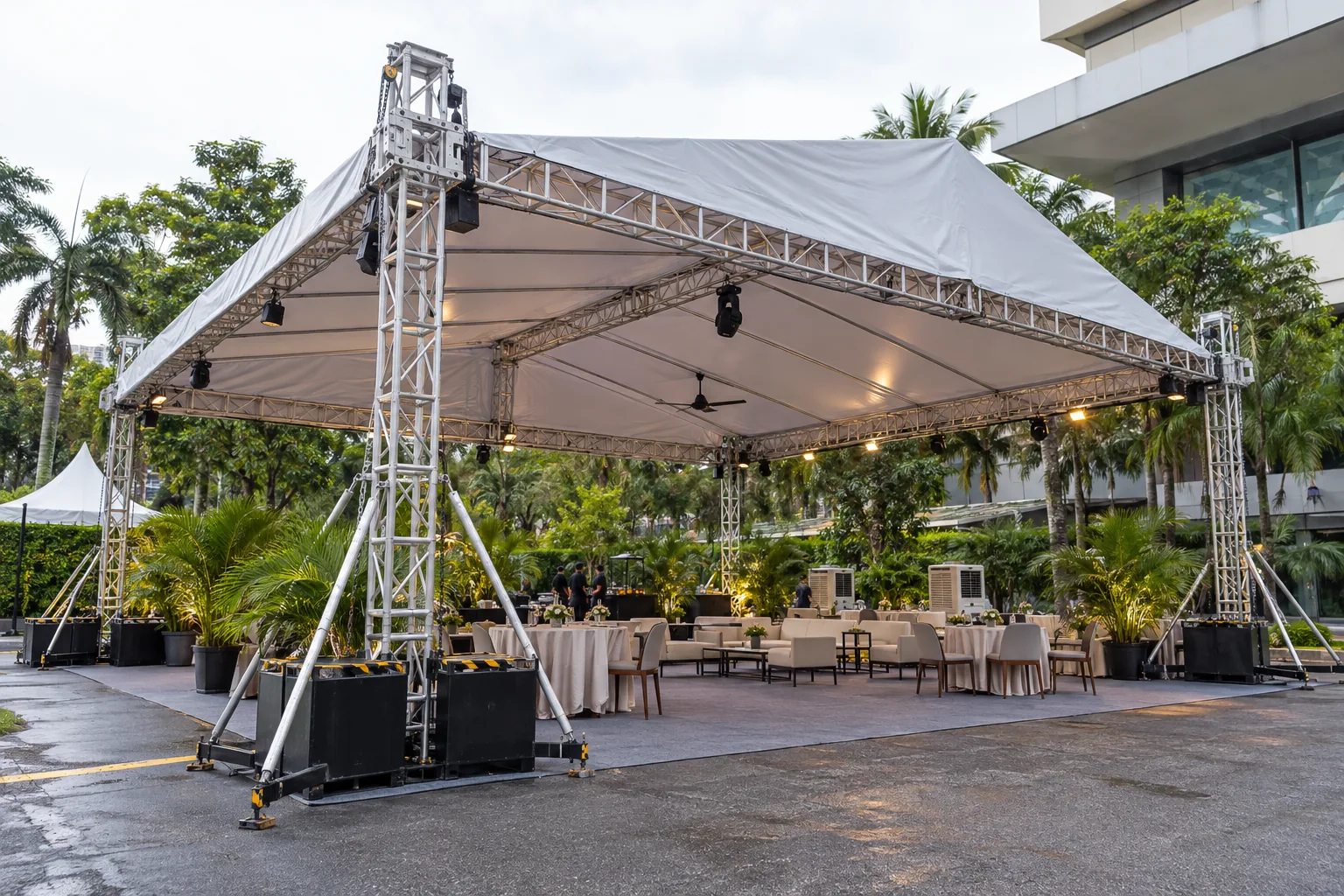 VIP Hospitality Canopy Truss — illustrative setup
