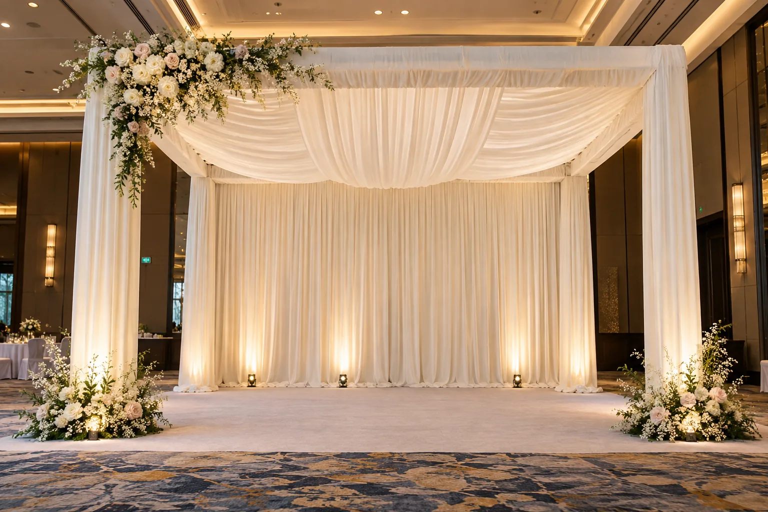 Curtain Draping Truss Frame — illustrative setup