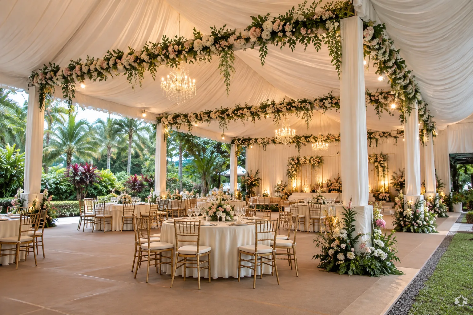 Marquee & Tent Decoration Support Truss — illustrative setup