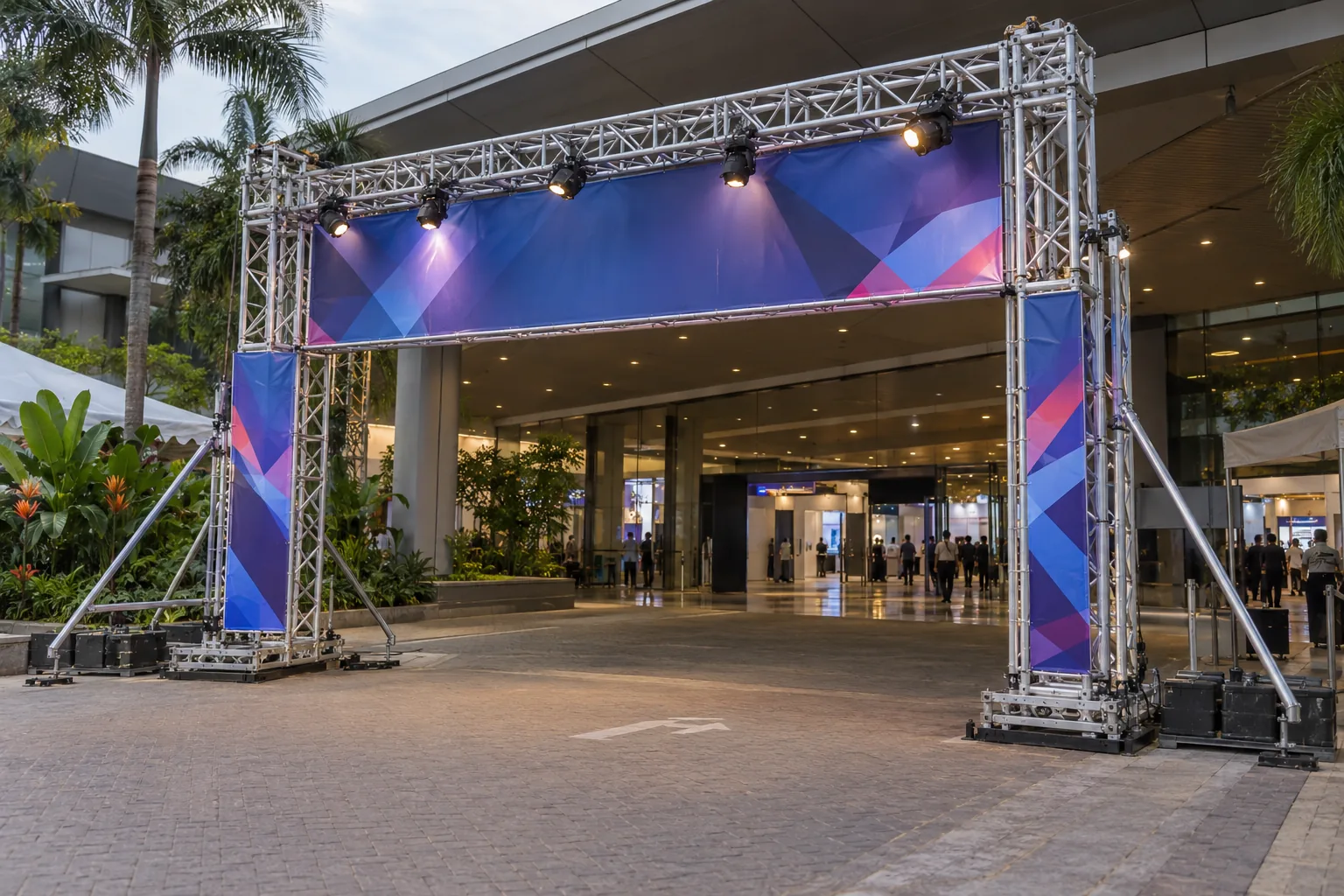 Exhibition Entrance Portal Truss — illustrative setup