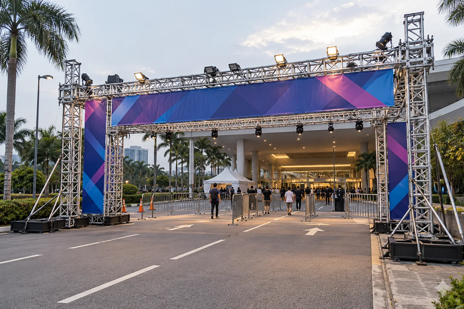 Grand Event Entrance Gate Truss — illustrative setup