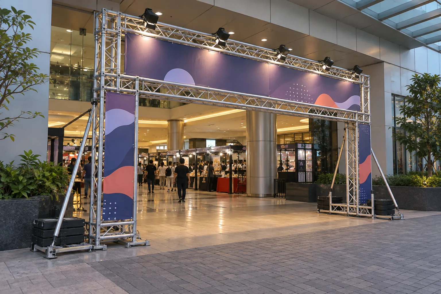 Mall & Roadshow Entrance Portal Truss — illustrative setup