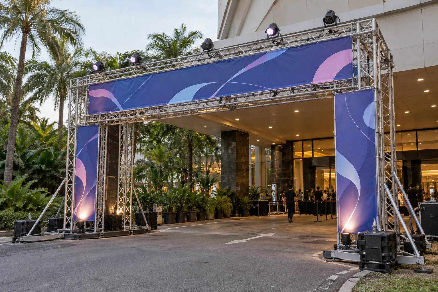 Themed & Scenic Entrance Truss — illustrative setup
