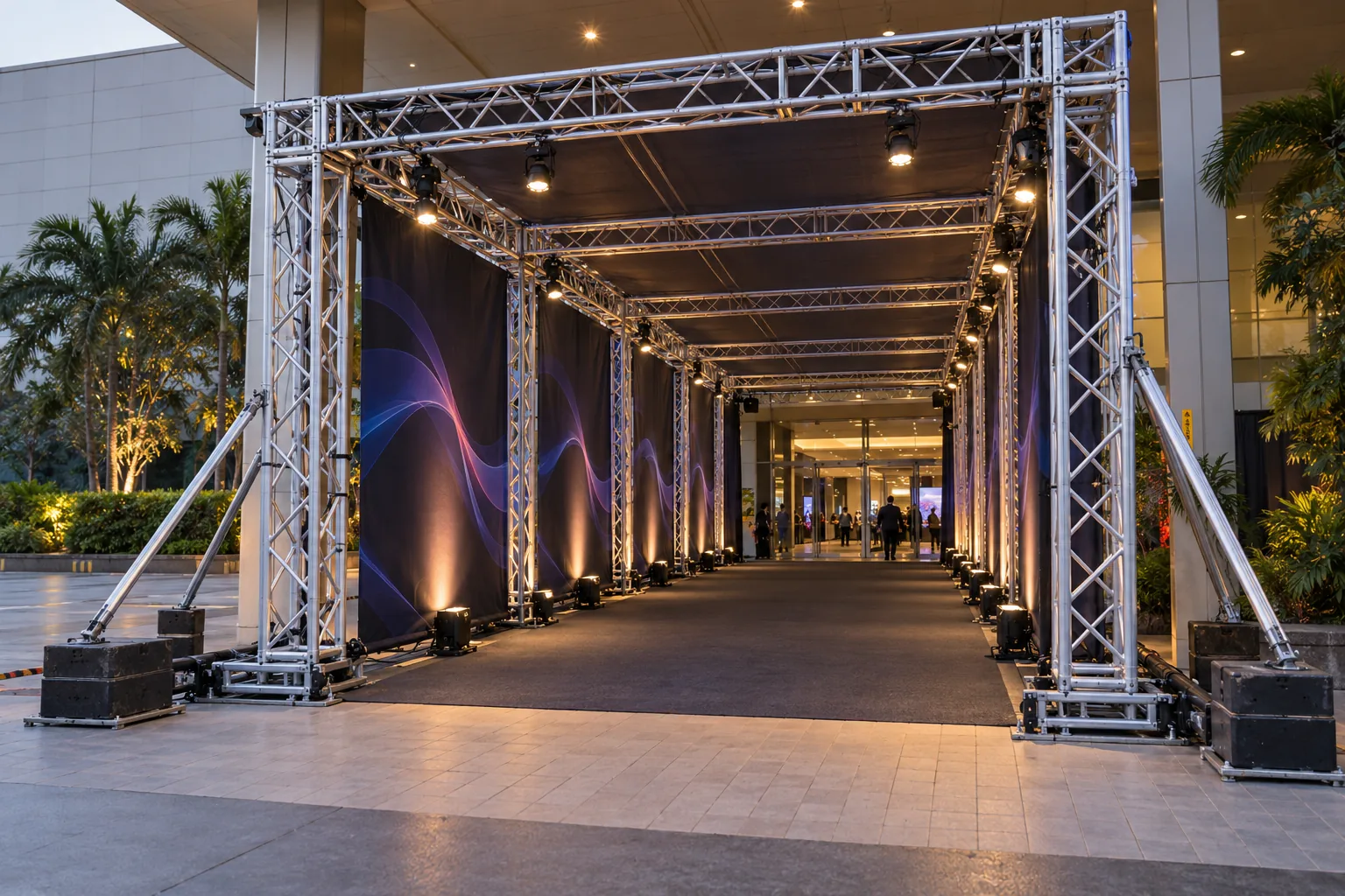 Walk-Through Entrance Tunnel Truss — illustrative setup