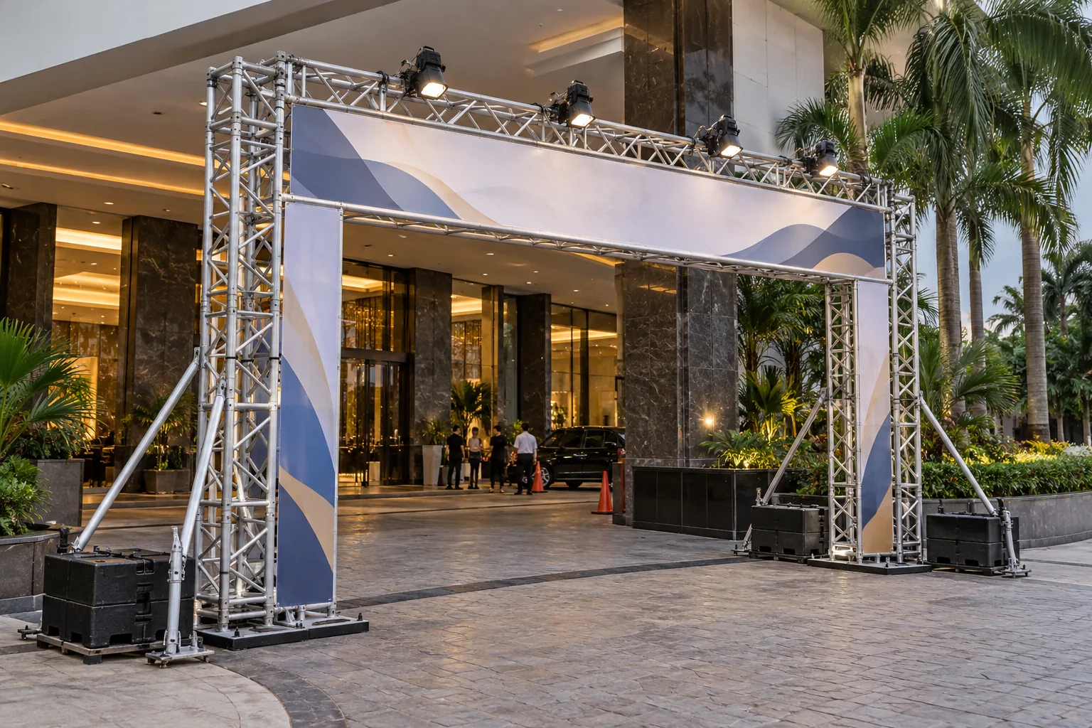 Entrance Support, Arch & Gantry Truss — illustrative setup