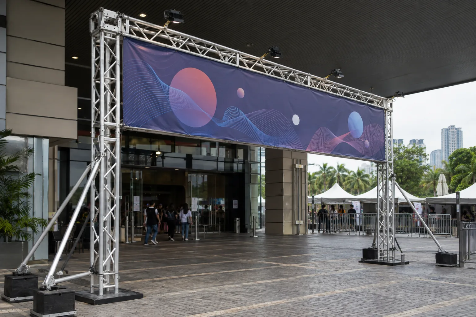 Printed Banner Truss Frame — illustrative setup